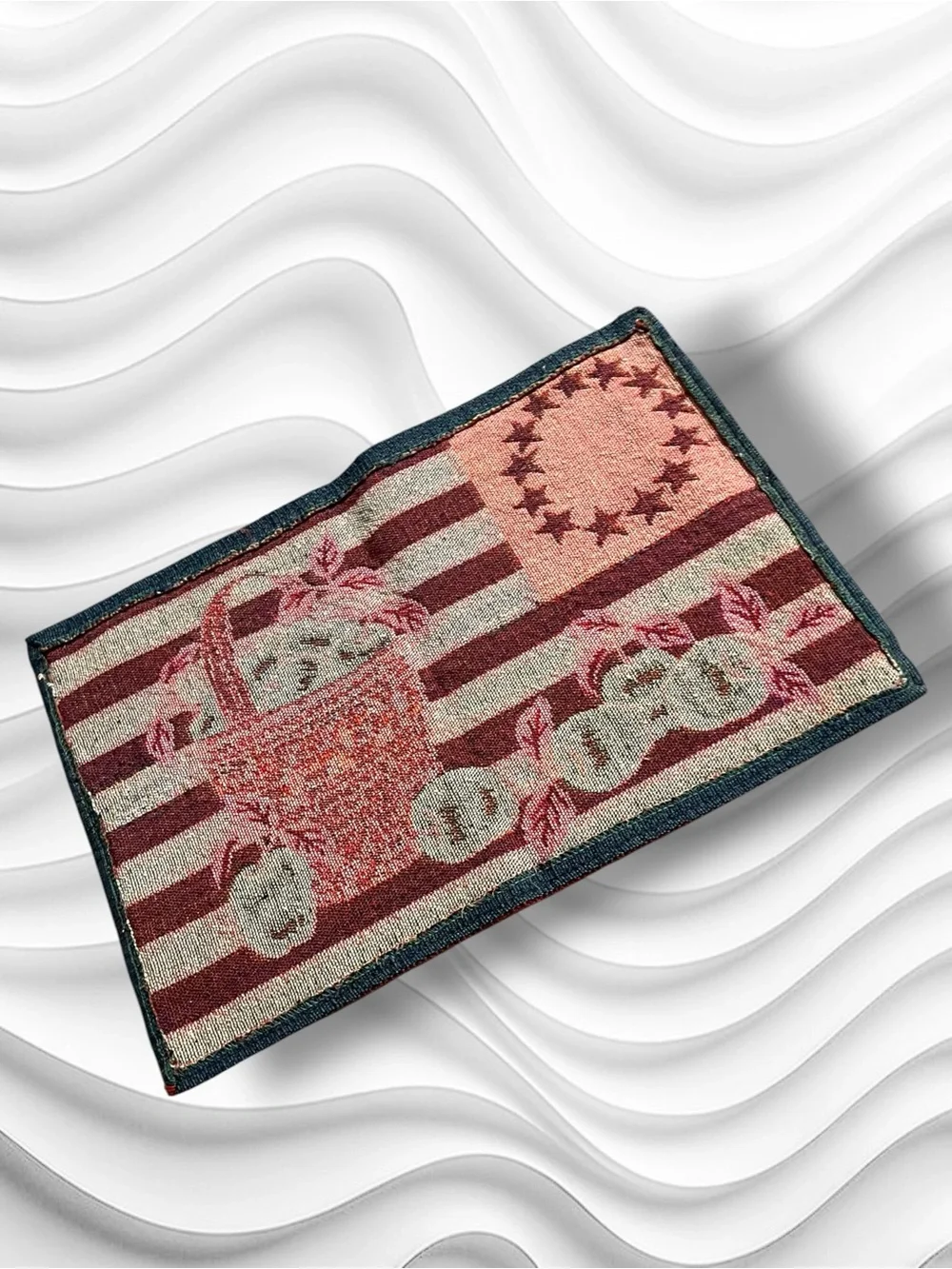 Set of 4 Patriotic Stars Stripes Tapestry American Flag Apple Basket Placemats